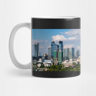 Warsaw city center aerial landscape Mug